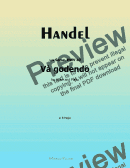 page one of Handel-Và godendo, in B Major