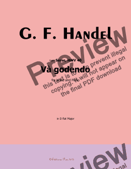 page one of Handel-Và godendo, in D flat Major