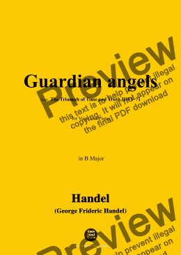 page one of Handel-Guardian angels,from 'The Triumph of Time and Truth,HWV 71',in B Major