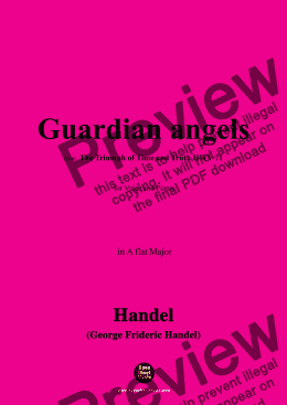 page one of  Handel-Guardian angels,from 'The Triumph of Time and Truth,HWV 71',in A flat Major