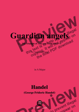 page one of Handel-Guardian angels,from 'The Triumph of Time and Truth,HWV 71',in A Major