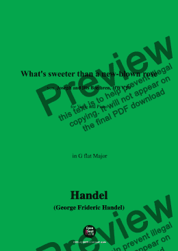 page one of Handel-What's sweeter than a new-blown rose,from 'Joseph and His Brethren,HWV 59',in G flat Major