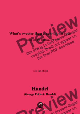 page one of Handel-What's sweeter than a new-blown rose,from 'Joseph and His Brethren,HWV 59',in E flat Major