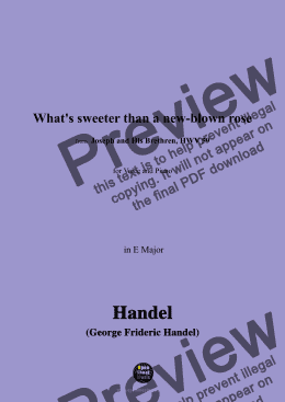 page one of Handel-What's sweeter than a new-blown rose,from 'Joseph and His Brethren,HWV 59',in E Major