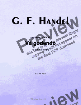 page one of Handel-Và godendo, in G flat Major