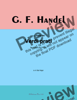 page one of Handel-Verdi prati,in A flat Major