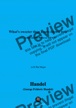 page one of  Handel-What's sweeter than a new-blown rose,from 'Joseph and His Brethren,HWV 59',in D flat Major