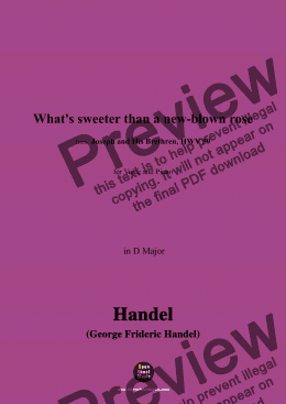 page one of Handel-What's sweeter than a new-blown rose,from 'Joseph and His Brethren,HWV 59',in D Major