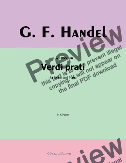 page one of Handel-Verdi prati, in A Major