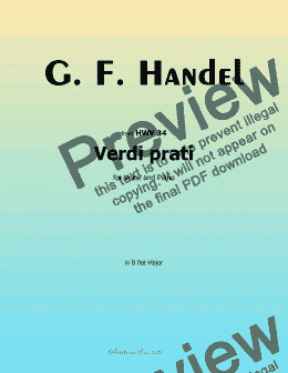 page one of Handel-Verdi prati, in B flat Major