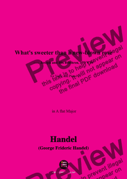 page one of Handel-What's sweeter than a new-blown rose,from 'Joseph and His Brethren,HWV 59',in A flat Major