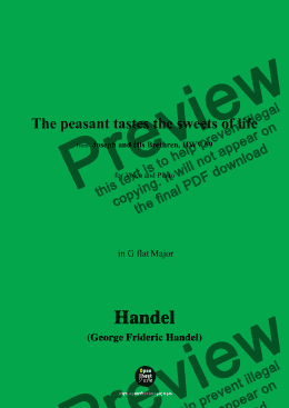 page one of Handel-The peasant tastes the sweets of life,from 'Joseph and His Brethren,HWV 59',in G flat Major