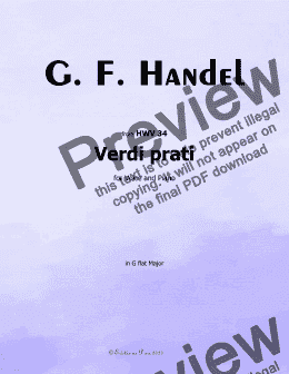 page one of Handel-Verdi prati, in G flat Major