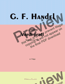 page one of Handel-Verdi prati, in F Major