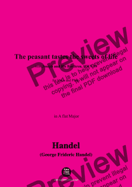 page one of Handel-The peasant tastes the sweets of life,from 'Joseph and His Brethren,HWV 59',in A flat Major