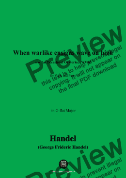 page one of Handel-When warlike ensigns wave on high,from 'An Occasional Oratorio,HWV 62',in G flat Major