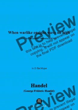 page one of Handel-When warlike ensigns wave on high,from 'An Occasional Oratorio,HWV 62',in D flat Major