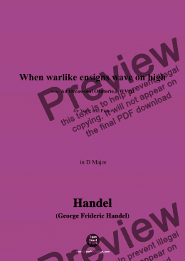 page one of Handel-When warlike ensigns wave on high,from 'An Occasional Oratorio,HWV 62',in D Major