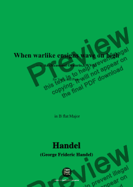 page one of Handel-When warlike ensigns wave on high,from 'An Occasional Oratorio,HWV 62',in B flat Major