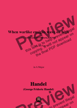 page one of Handel-When warlike ensigns wave on high,from 'An Occasional Oratorio,HWV 62',in A Major