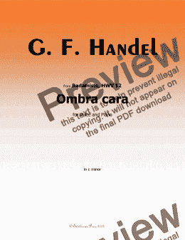 page one of Handel-Ombra cara, in c minor