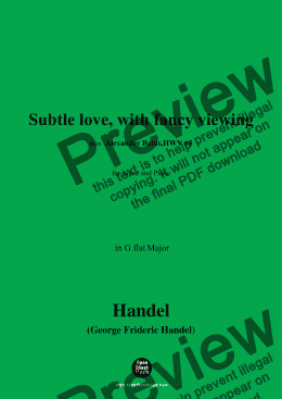 page one of Handel-Subtle love,with fancy viewing,from 'Alexander Balus,HWV 65',in G flat Major