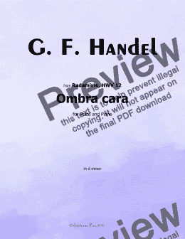 page one of Handel-Ombra cara, in d minor