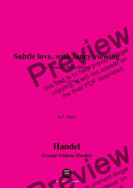 page one of Handel-Subtle love,with fancy viewing,from 'Alexander Balus,HWV 65',in F Major