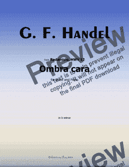 page one of Handel-Ombra cara, in b minor