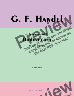 page one of Handel-Ombra cara, in b flat minor