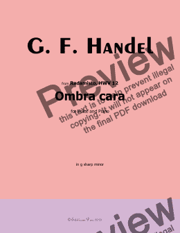 page one of Handel-Ombra cara, in g sharp minor