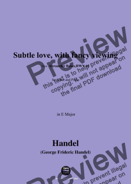 page one of Handel-Subtle love,with fancy viewing,from 'Alexander Balus,HWV 65',in E Major