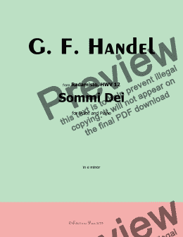 page one of Handel-Sommi Dei, in e minor