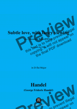 page one of Handel-Subtle love,with fancy viewing,from 'Alexander Balus,HWV 65',in D flat Major