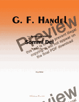 page one of Handel-Sommi Dei, in g minor