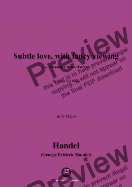 page one of Handel-Subtle love,with fancy viewing,from 'Alexander Balus,HWV 65',in D Major