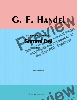 page one of Handel-Sommi Dei, in a flat minor