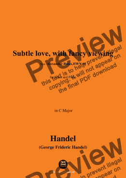 page one of Handel-Subtle love,with fancy viewing,from 'Alexander Balus,HWV 65',in C Major