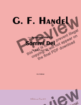 page one of Handel-Sommi Dei, in d minor