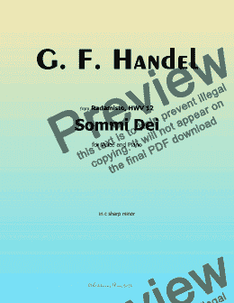 page one of Handel-Sommi Dei, in c sharp minor