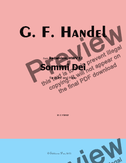 page one of Handel-Sommi Dei, in c minor