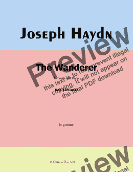 page one of J. Haydn-The Wanderer,Hob.XXVIa:32,in g minor