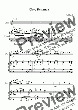 page one of Oboe Bonanza - Oboe Solo