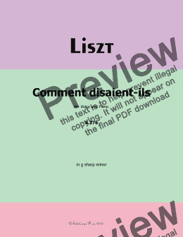 page one of Liszt-Comment disaient-ils, in g sharp minor