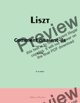 page one of Liszt-Comment disaient-ils, in a minor