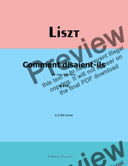 page one of Liszt-Comment disaient-ils, in b flat minor