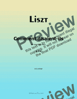 page one of Liszt-Comment disaient-ils, in b minor