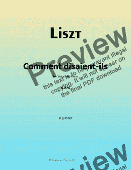 page one of Liszt-Comment disaient-ils, in g minor