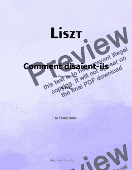 page one of Liszt-Comment disaient-ils, in f sharp minor