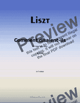 page one of Liszt-Comment disaient-ils, in f minor